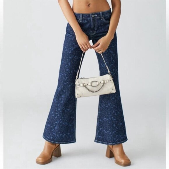 Urban Outfitters | BDG Low Rise Flare Jean New 27 Waist Floral Y2K Skater Beach - Picture 7 of 10